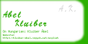 abel kluiber business card
